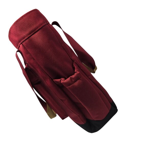 L.L. Bean Red Utility Tote Bag 15" Multiple Pockets Zipper Closure Polyester - Picture 5 of 12